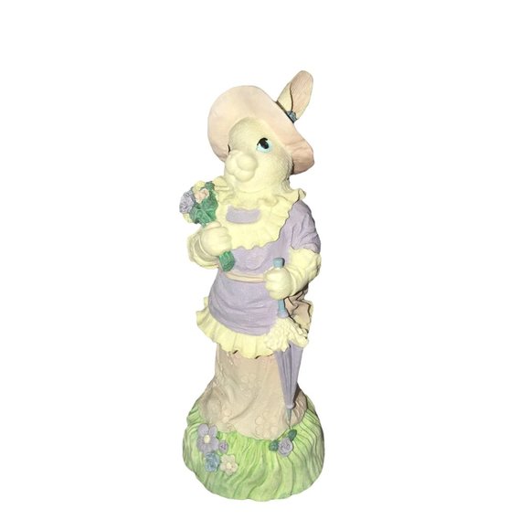 Windsor Collection Collectible EASTER BUNNY Figure. White Rabbit in pink and pur - Picture 1 of 8